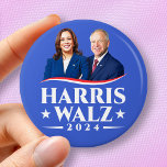 Harris Walz verkiezingscampagne 2024 Ronde Button 7,6 Cm<br><div class="desc">Harris Walz 2024 verkiezingsfoto campagneknop</div>