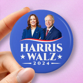 Harris Walz verkiezingscampagne 2024 Ronde Button 7,6 Cm