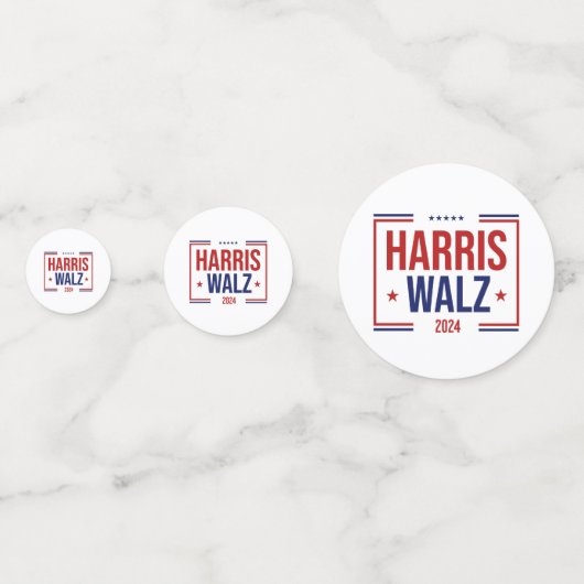 Harris Walz verkiezingscampagne Confetti (Achterkanten)