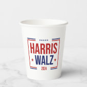 Harris Walz verkiezingscampagne Papieren Bekers (Achterkant)