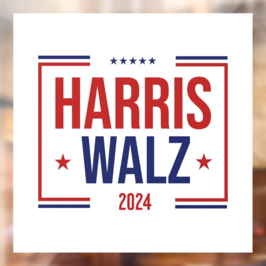 Harris Walz verkiezingscampagne Raamsticker (Vel 2)
