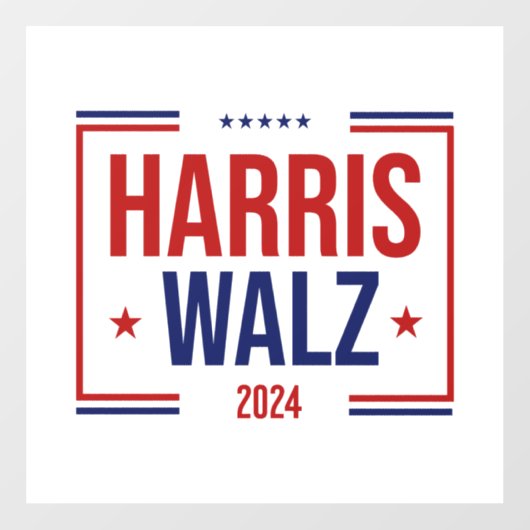 Harris Walz verkiezingscampagne Raamsticker (Vel)
