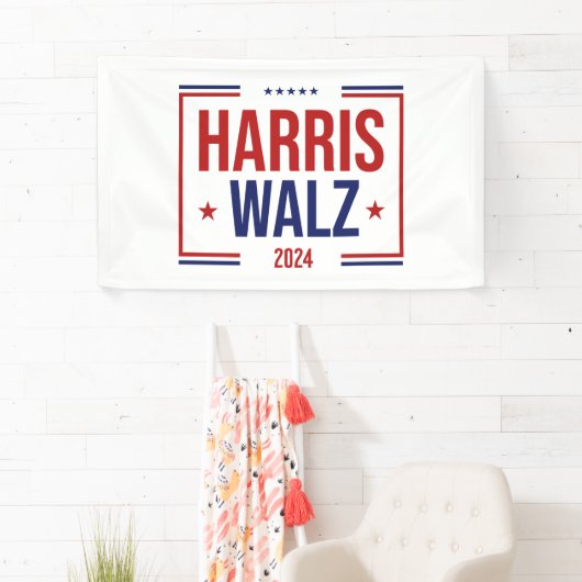 Harris Walz verkiezingscampagne Spandoek (Insitu)