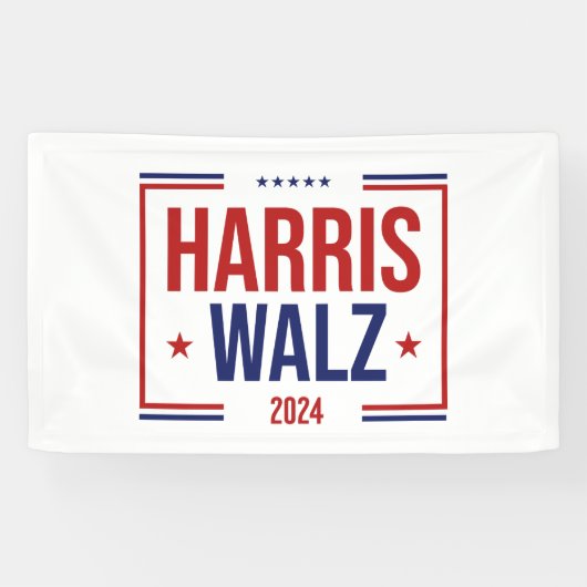 Harris Walz verkiezingscampagne Spandoek (Horizontaal)