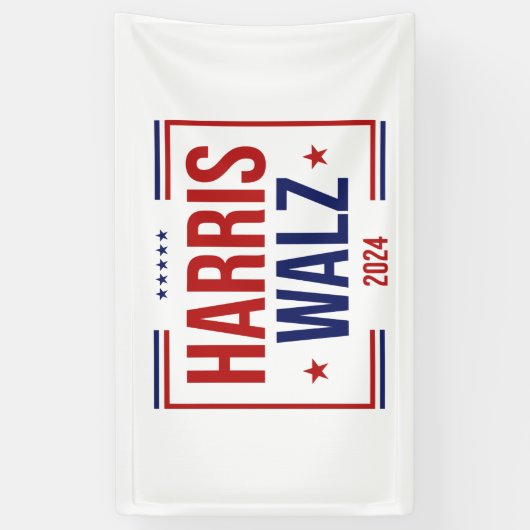 Harris Walz verkiezingscampagne Spandoek (Verticaal)