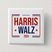 Harris Walz verkiezingscampagne Vierkante Button 5,1 Cm (Voorkant)