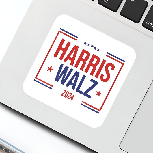 Harris Walz verkiezingscampagne Vierkante Sticker