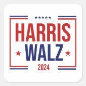 Harris Walz verkiezingscampagne Vierkante Sticker (Voorkant)