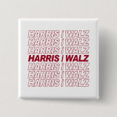 Harris / Walz Vierkante Button 5,1 Cm (Voorkant)