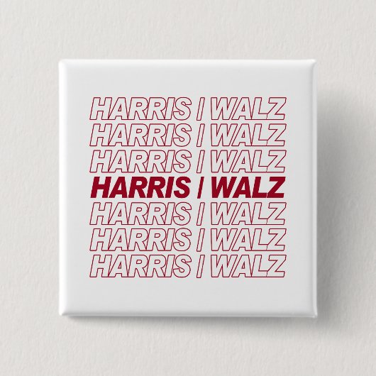 Harris / Walz Vierkante Button 5,1 Cm (Voorkant)