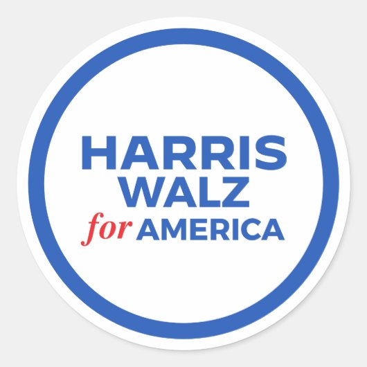 Harris Walz voor Amerika 2024 Ronde Sticker (Voorkant)