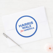 Harris Walz voor Amerika 2024 Ronde Sticker (Envelop)