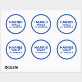 Harris Walz voor Amerika 2024 Ronde Sticker (Vel)
