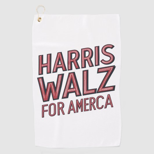 Harris Walz voor Amerika Golfhanddoek (Voorkant)