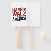 Harris Walz voor Amerika Handwaaier (Voorkant en achterkant)