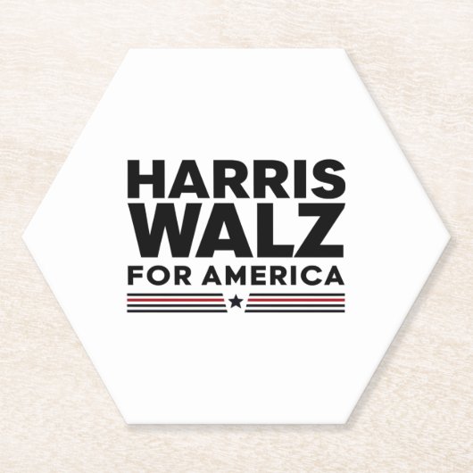 Harris Walz voor Amerika Kartonnen Onderzetters (Voorkant)