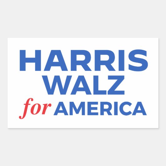 Harris Walz voor Amerika Rechthoekige Sticker (Voorkant)