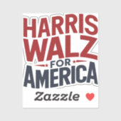 Harris Walz voor Amerika Sticker (Vel)