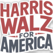 Harris Walz voor Amerika Sticker (Voorkant)