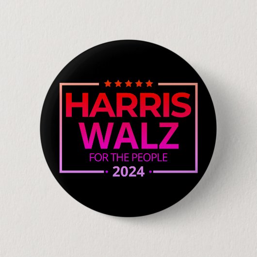 Harris Walz voor het volk 2024 Ronde Button 5,7 Cm (Voorkant)