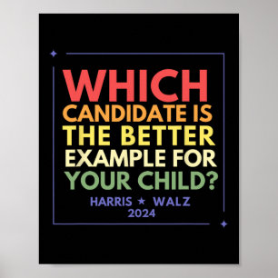 Harris Walz Waltz 2024 Beter voorbeeld Democraat Poster