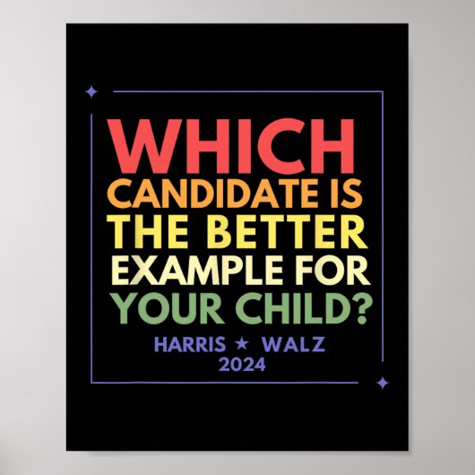 Harris Walz Waltz 2024 Beter voorbeeld Democraat Poster (Voorkant)