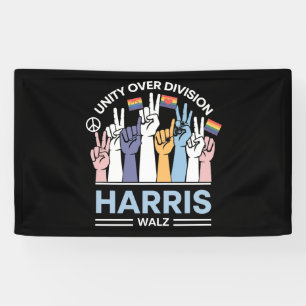 Harris Walz Waltz 2024 Eénheid Boven Verdeeldheid Spandoek