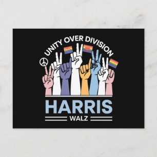 Harris Walz Waltz 2024 Eenheid over Divisie Briefkaart