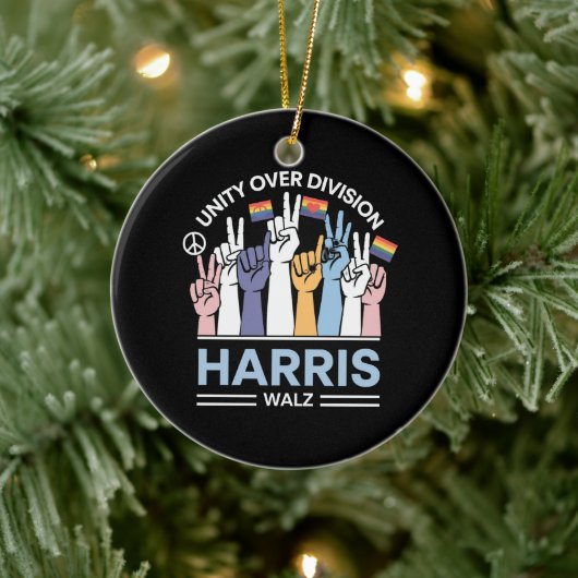 Harris Walz Waltz 2024 Eenheid over Divisie Keramisch Ornament (Boom)