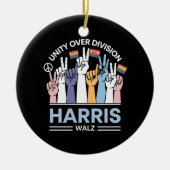 Harris Walz Waltz 2024 Eenheid over Divisie Keramisch Ornament (Voorkant)