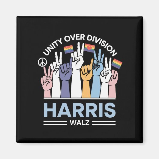 Harris Walz Waltz 2024 Eenheid over Divisie Magneet (Voorkant)