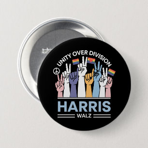 Harris Walz Waltz 2024 Eenheid over Divisie Ronde Button 7,6 Cm