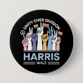 Harris Walz Waltz 2024 Eenheid over Divisie Ronde Button 7,6 Cm (Voorkant)