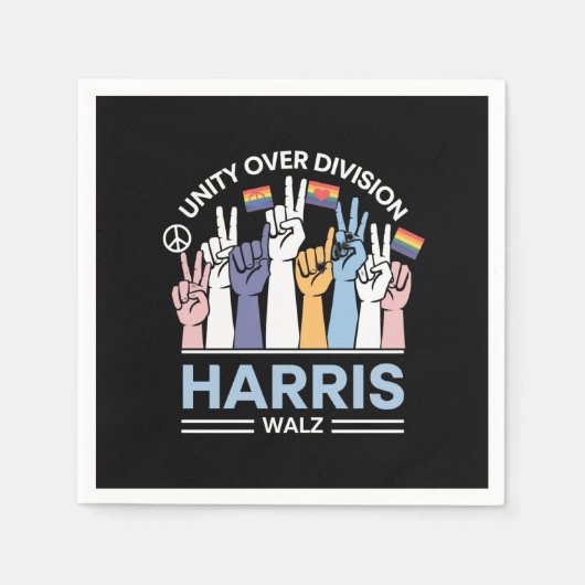 Harris Walz Waltz 2024 Eenheid over Divisie Servet (Voorkant)