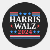 Harris Walz Waltz 2024 Ronde Sticker (Voorkant)