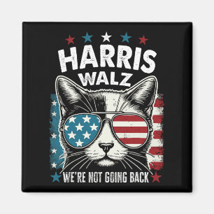 Harris Walz Waltz 2024 We gaan niet terug grappig Magneet
