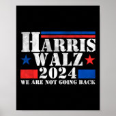 Harris Walz Waltz 2024 We gaan niet terug tank Poster (Voorkant)