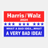 Harris / Walz Wat een slecht idee... Rechthoekige Sticker (Voorkant)