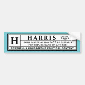 Harris Warning Label Bumpersticker (Voorkant)
