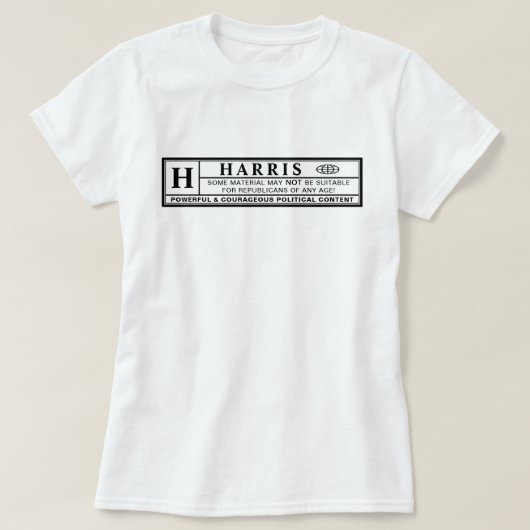 Harris Warning Label T-shirt (Design voorkant)