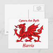 Harris Welsh Dragon Briefkaart (Voorkant / Achterkant)