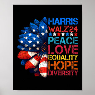 Harris Wheimer 2024 Peace Love Equality Hope Diver Poster