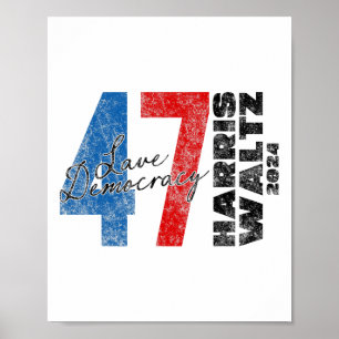 Harris Wheimer 2024 Save Democracy 2024 Verkiezing Poster