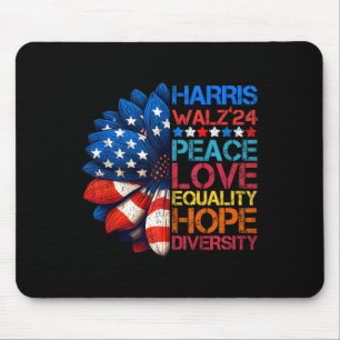 Harris Wheimer 2024 Vrede Liefde Gelijkheid Hoop D Muismat
