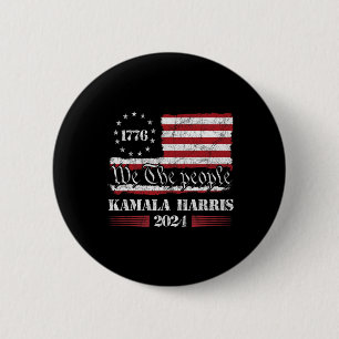Harris Wij, het volk, de Amerikaanse vlag Ronde Button 5,7 Cm