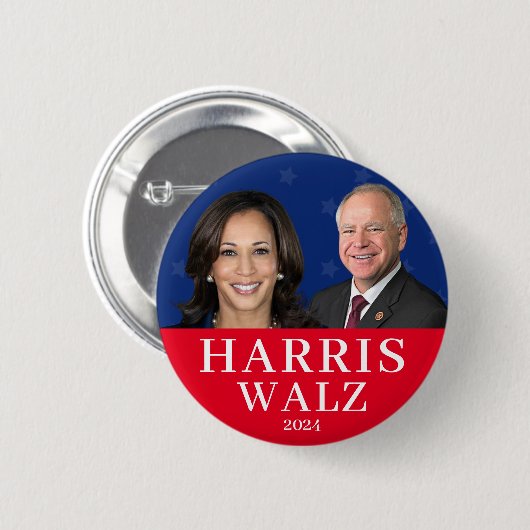 Harris Wlaz 2024 Kamala Harris Tim Walz Ronde Button 5,7 Cm (Voorkant /achterkant)