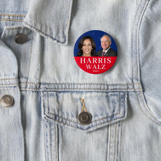 Harris Wlaz 2024 Kamala Harris Tim Walz Ronde Button 5,7 Cm (In situ)