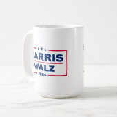 Harris Wlaz 2024 Kamala Harris Tim Walz Verkiezing Koffiemok (Voorkant links)