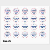 Harris Wlaz 2024 Kamala Harris Tim Walz Verkiezing Ronde Sticker (Vel)