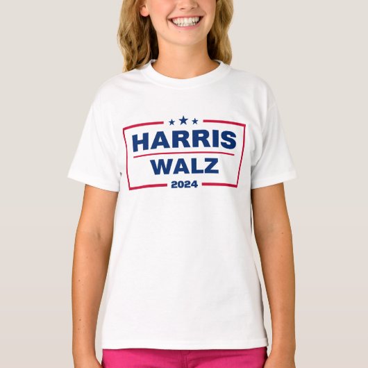 Harris Wlaz 2024 Kamala Harris Tim Walz Verkiezing T-shirt (Voorkant)